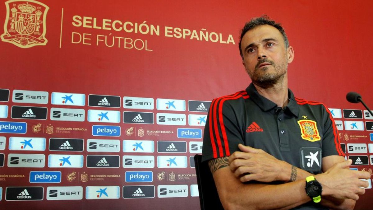 Luis Enrique, durante la rueda de prensa previa al partido.