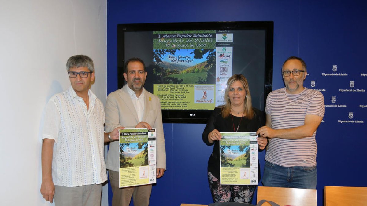 Imatge de la roda de premsa celebrada ahir a la Diputació.