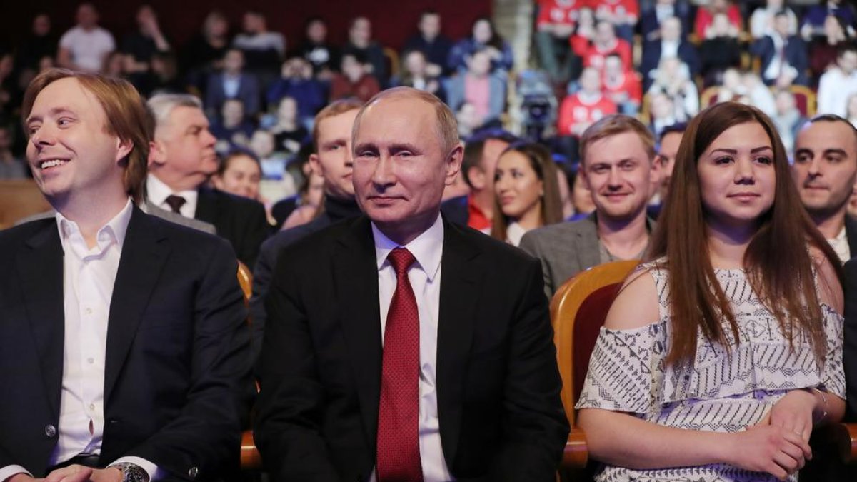Imatge del president rus, Vladímir Putin (al centre).