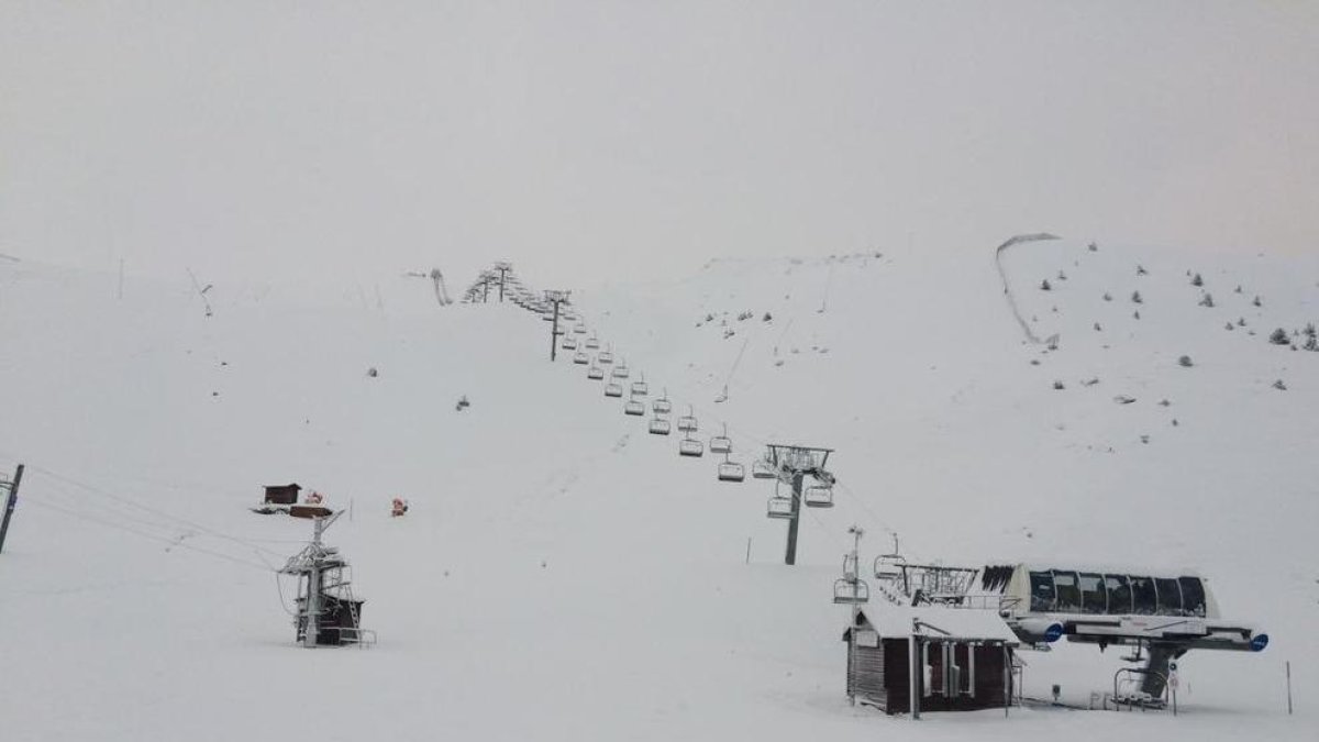 Imatge de la neu que s’acumulava la setmana passada a l’estació de Boí Taüll.
