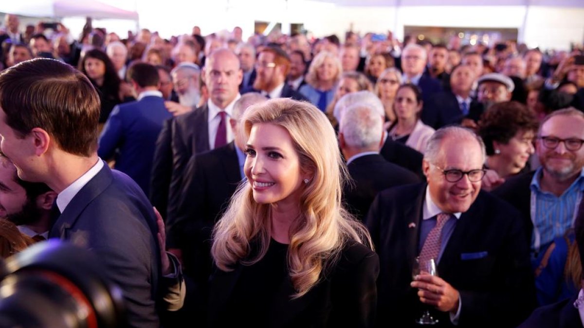 La hija de Donald Trump, Ivanka, en un acto de celebración del traslado de la embajada, en Jersusalem.