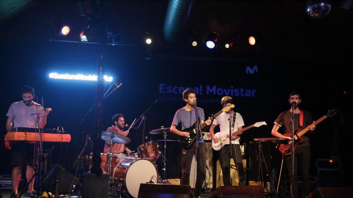 El quinteto mallorquín Da Souza, en su actuación en el Cafè del Teatre la noche del jueves.
