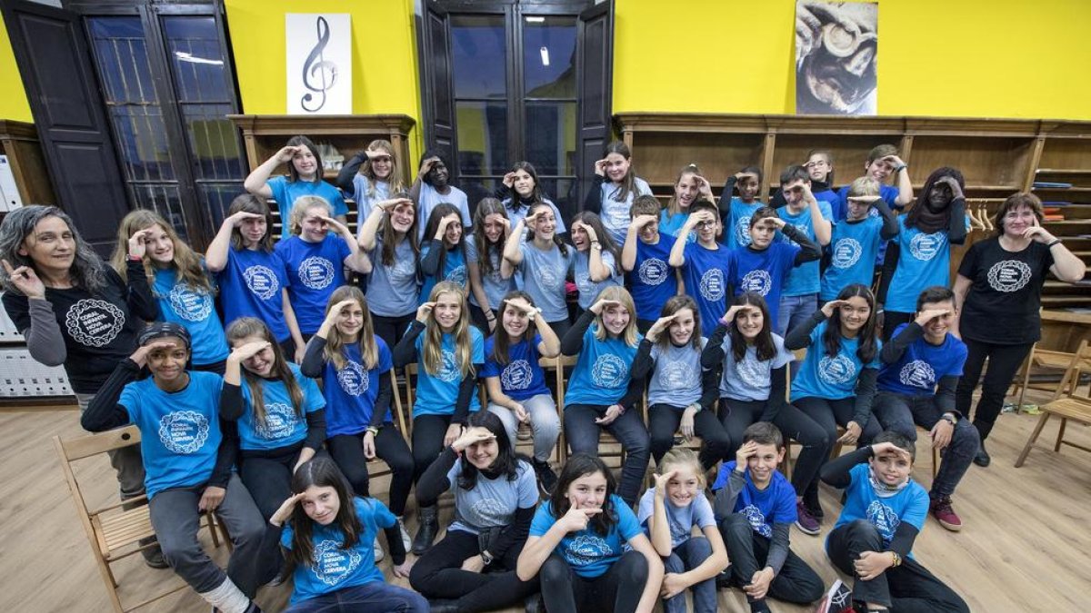 La Coral Infantil Nova Cervera se prepara para cantar a Lenon contra el cáncer en La Marató de TV3.