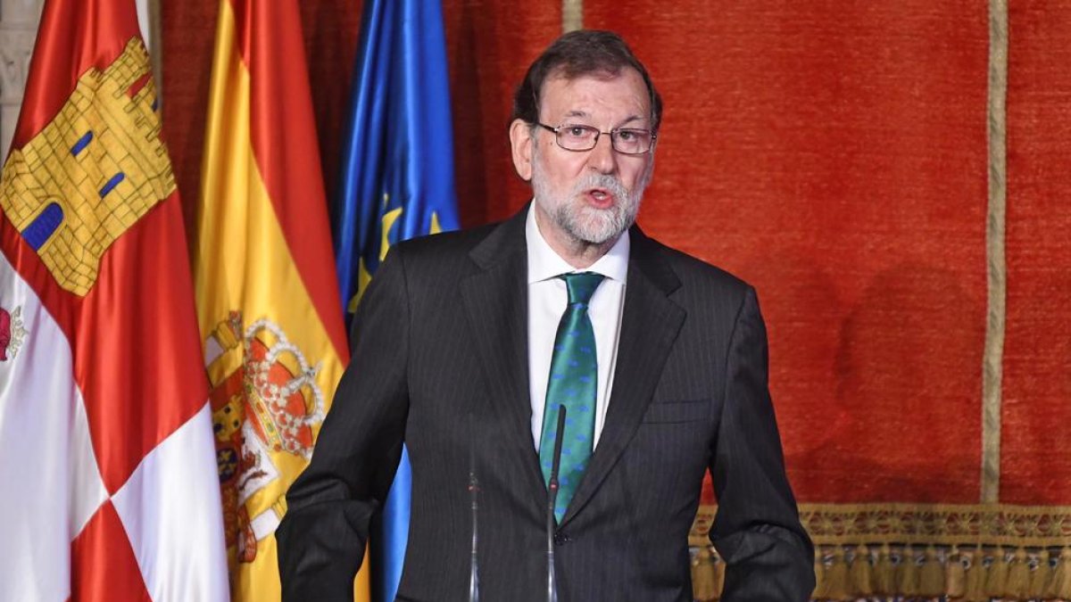 El president del Govern espanyol, Mariano Rajoy, ahir, a Segòvia.