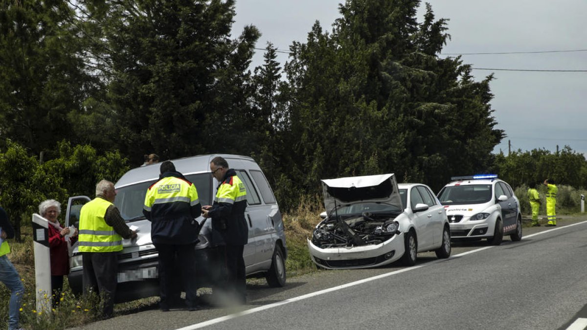 La N-240 en Lleida registró ayer otro accidente, pero sin heridos.