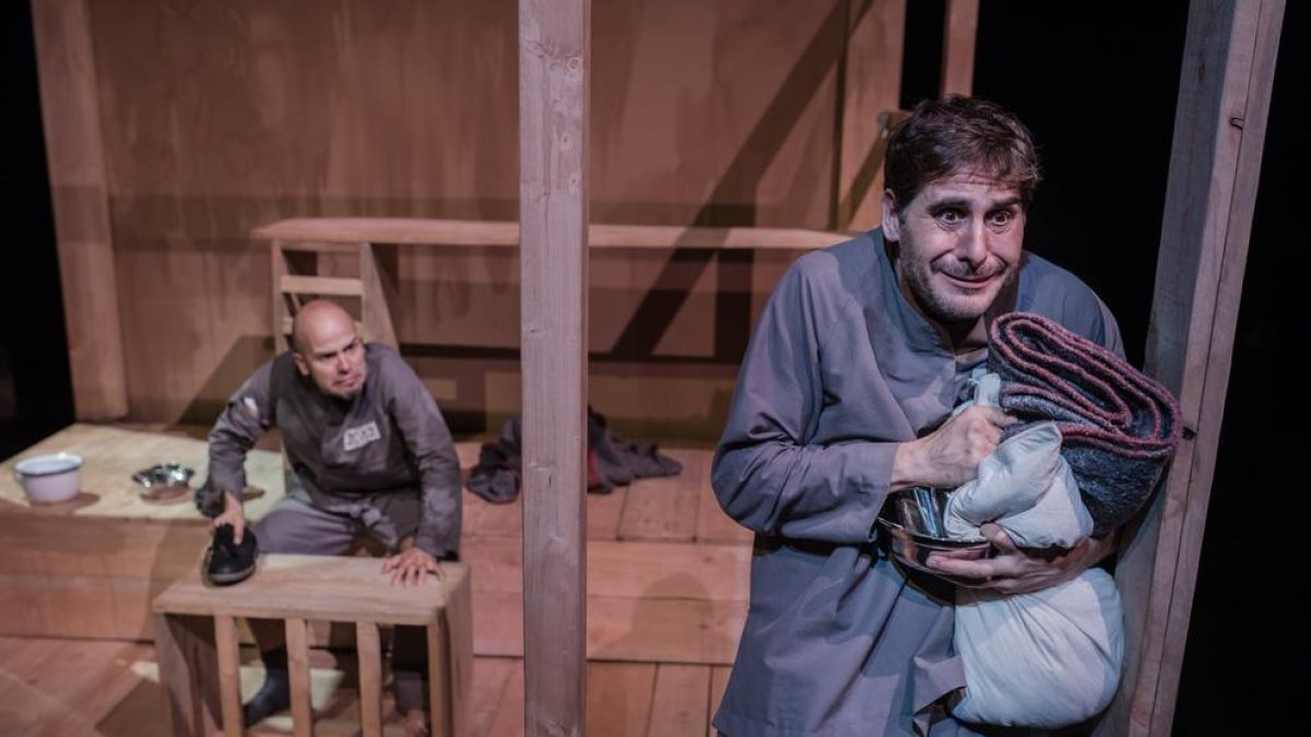 Imagen de un ensayo del nuevo espectáculo de la compañía leridana La Baldufa, ‘Mon pare és un ogre’.