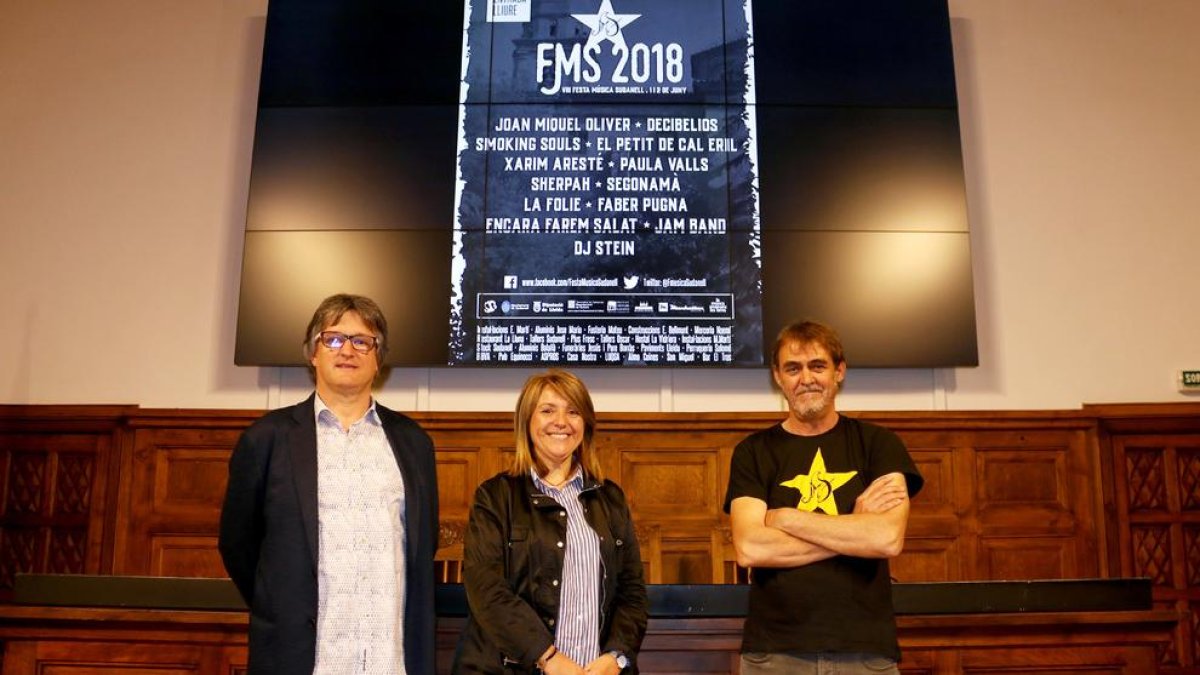 Josep Maria Sanjuan, Rosa Pujol y Cinto Abellaneda, ayer durante la presentación en el IEI.