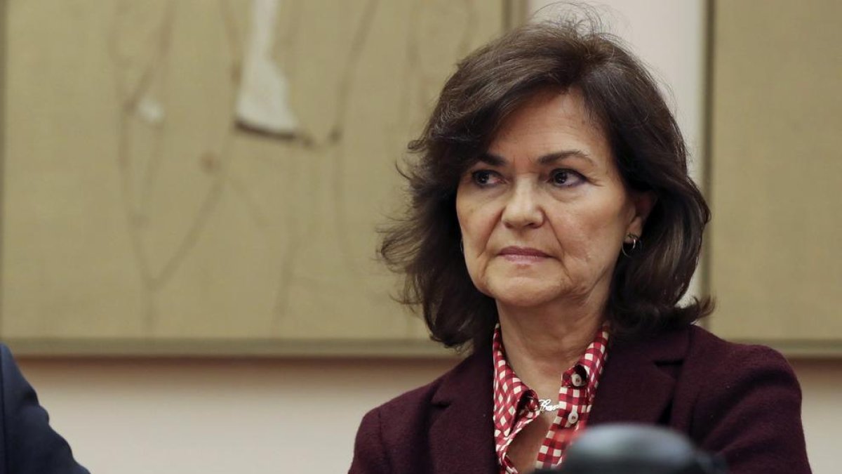 Imatge de la vicepresidenta del Govern espanyol, Carmen Calvo.