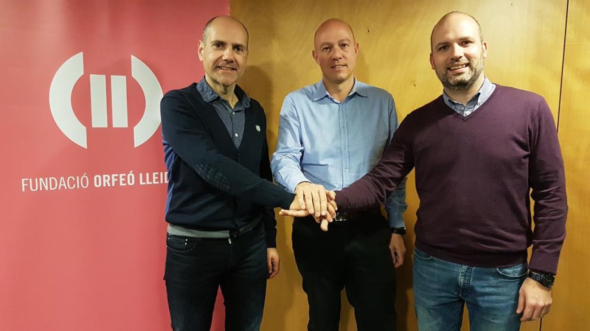 Quinquillà i Enrech, ahir amb el president, Antoni Soliva (centre).