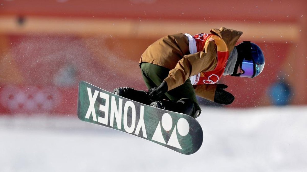 Queralt Castellet durant la final de halfpipe, en què va acabar en setena posició.
