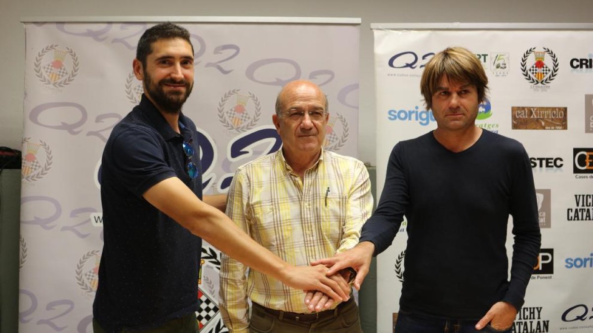Xaver Gabernet, Antonio Aiguadé i Juli Bergé, ahir durant la presentació a Balaguer.