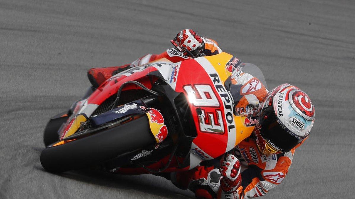 Marc Màrquez, durante la sesión de entrenamientos libres del Gran Premio de Catalunya.