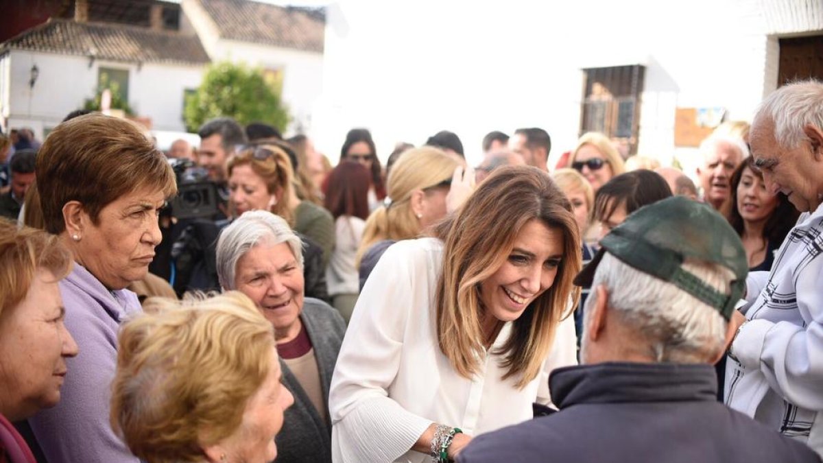 La presidenta andaluza, Susana Díaz, ayer, en un acto de campaña.