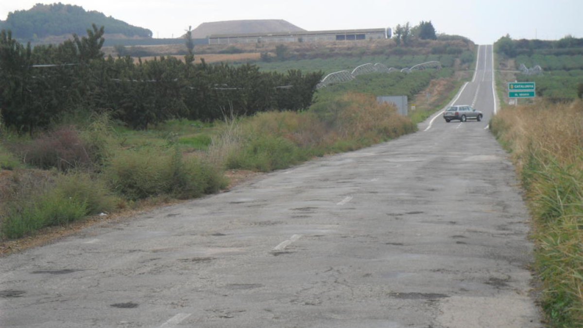 Imatge d’arxiu de l’estat del tram aragonès de l’L-902.