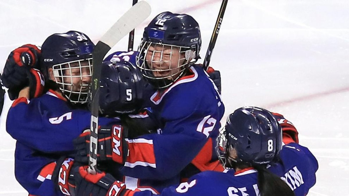 El equipo femenino unificado de Corea marcó su primer tanto.