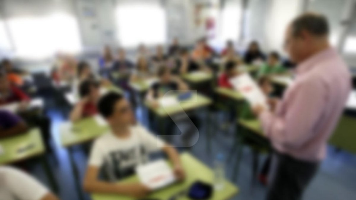 Imagen de archivo retocada de una clase de Lleida