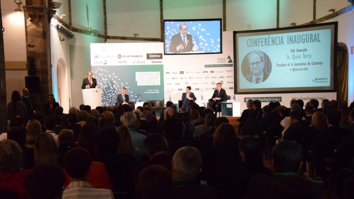Un momento de la Trobada, con la participación del president Quim Torra ante unos 600 participantes.