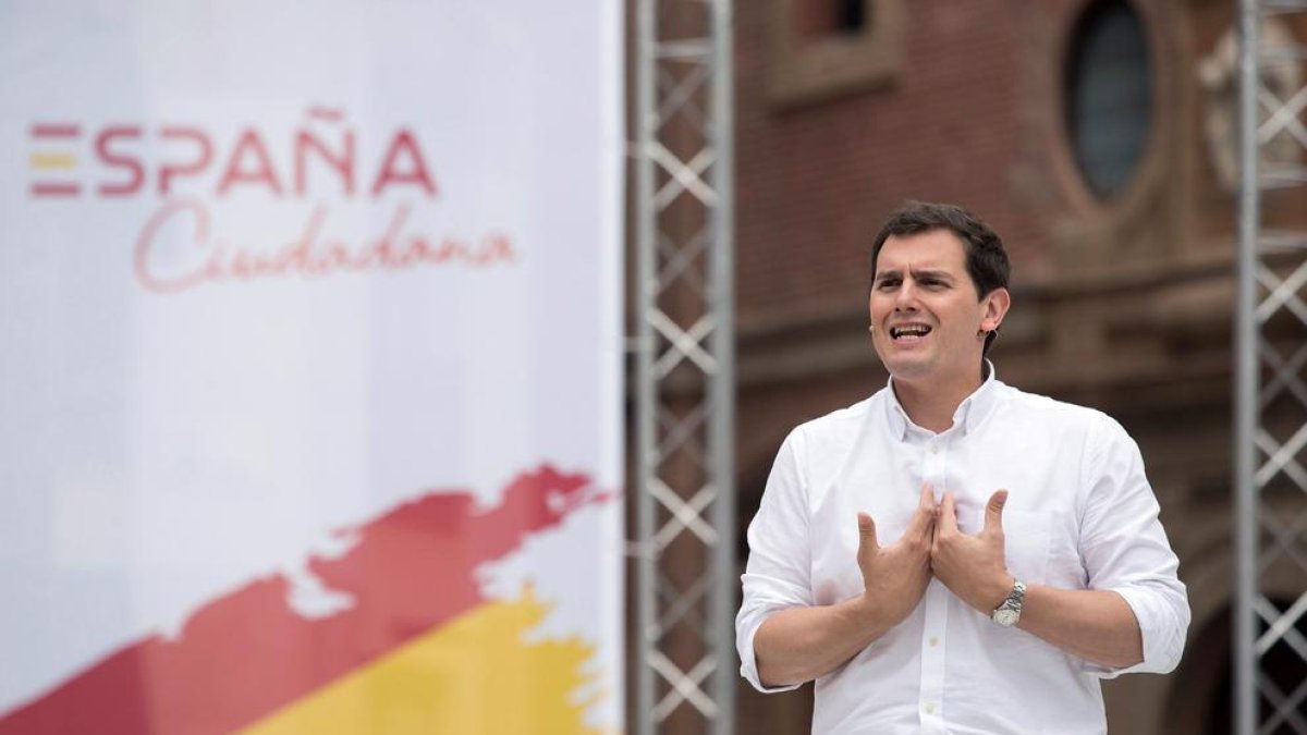 El líder de Ciudadanos, Albert Rivera, ayer, en Málaga.