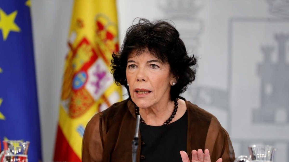 La ministra Isabel Celaá després del Consell de Ministres.