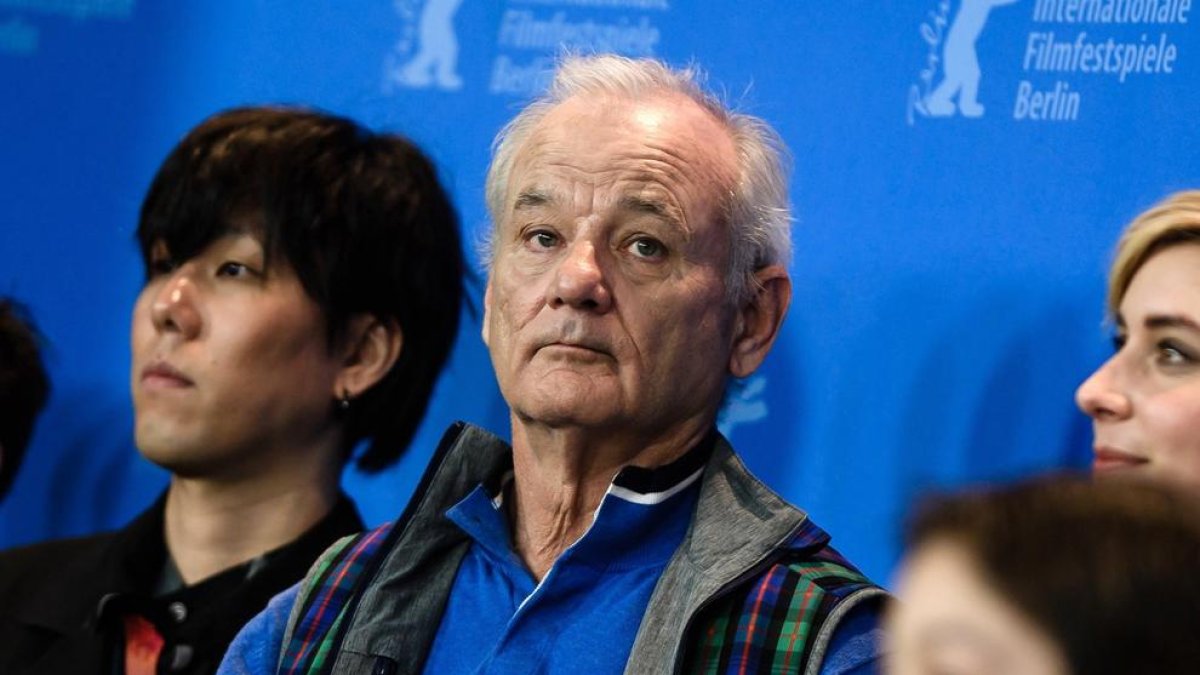 Bill Murray, uno de los actores que presta su voz en ‘Isle of dogs’, ayer en Berlín.
