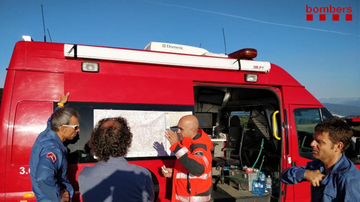 Imatge del centre de comandament dels Bombers des d’on es va coordinar el dispositiu.