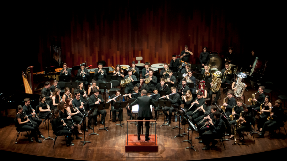 Estudiantes de la Escola Superior de Música de Catalunya en un concierto en el Auditori de Barcelona.