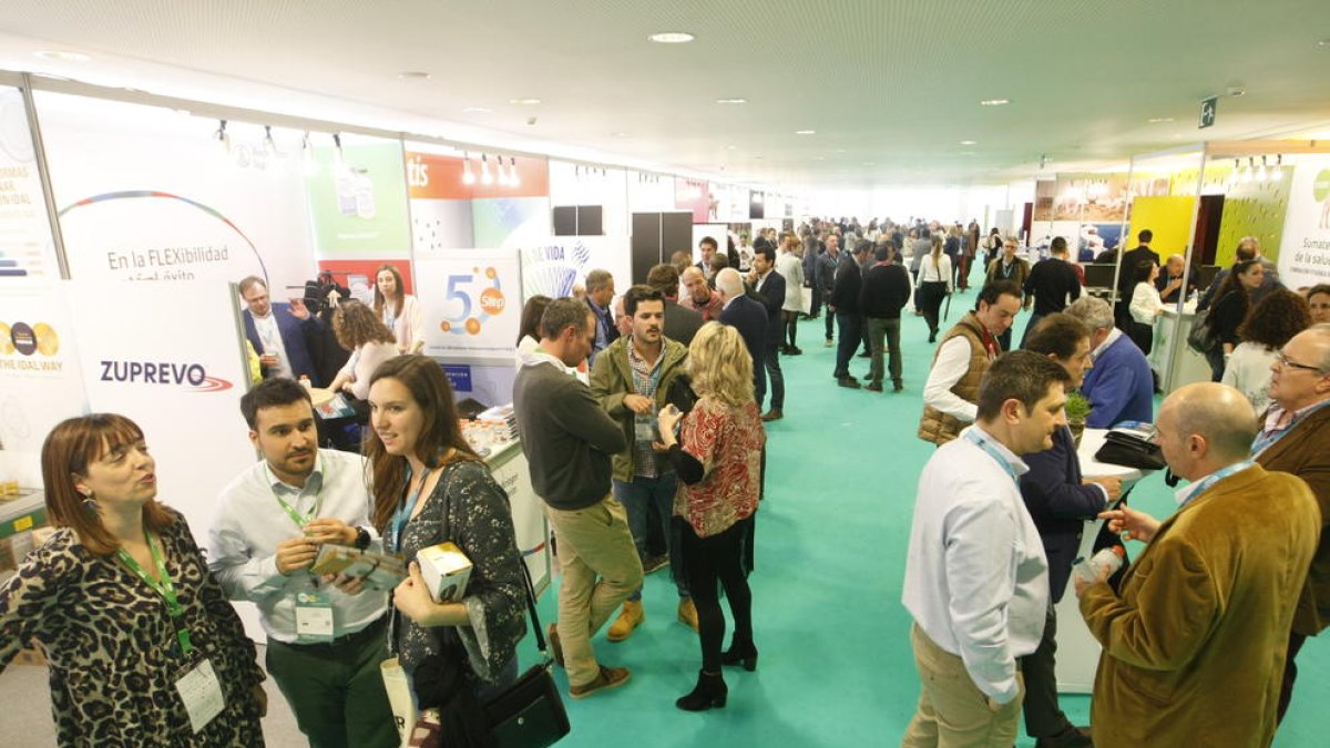 Una aturada de la jornada d’ahir de Porciforum a la Llotja de Lleida.