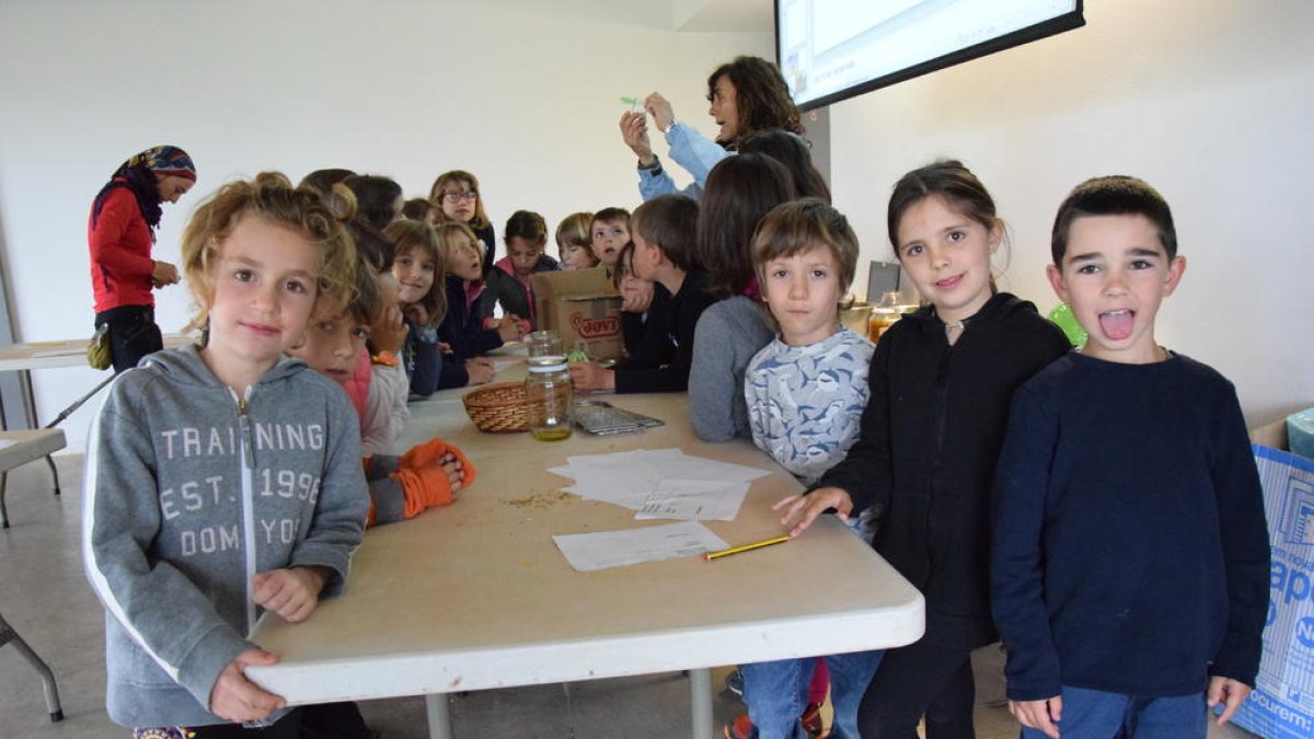 Els alumnes aprenen a elaborar pomades i remeis casolans tal com ho feien les trementinaires.