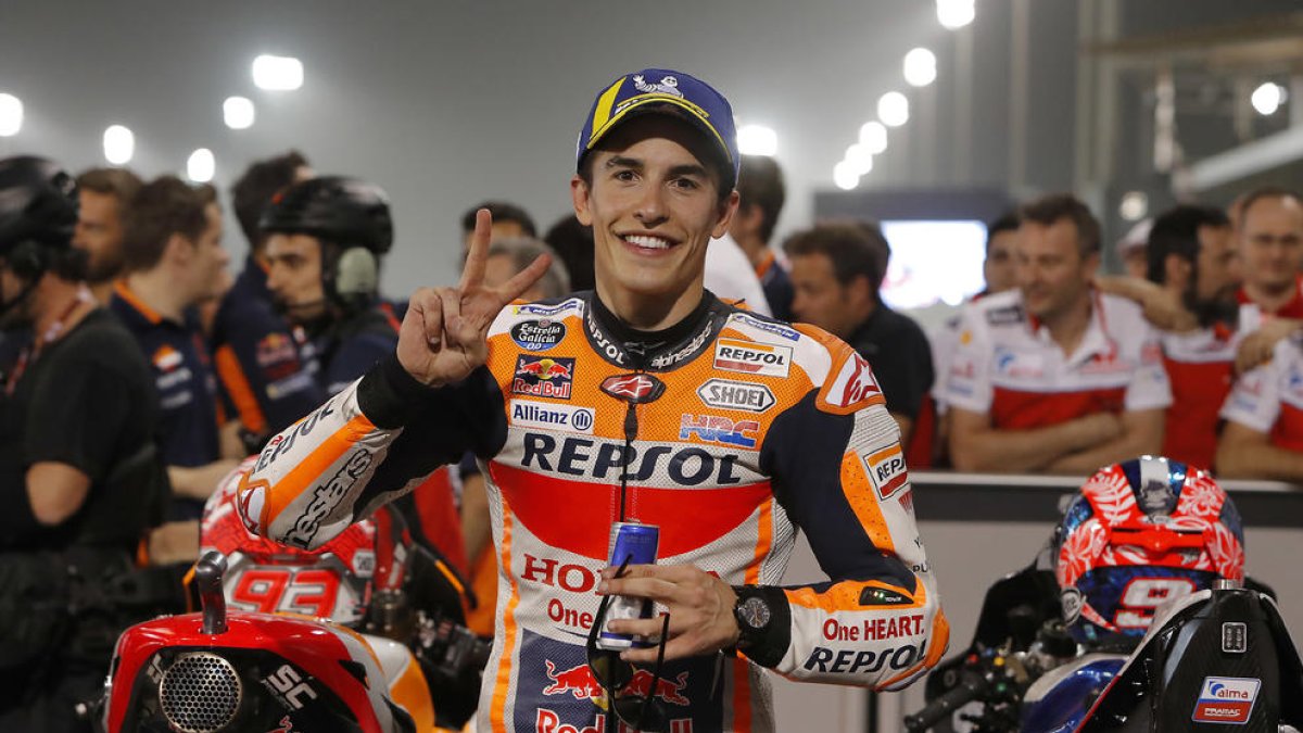 Marc celebra el segon lloc aconseguit ahir en una sessió dominada per Zarco.