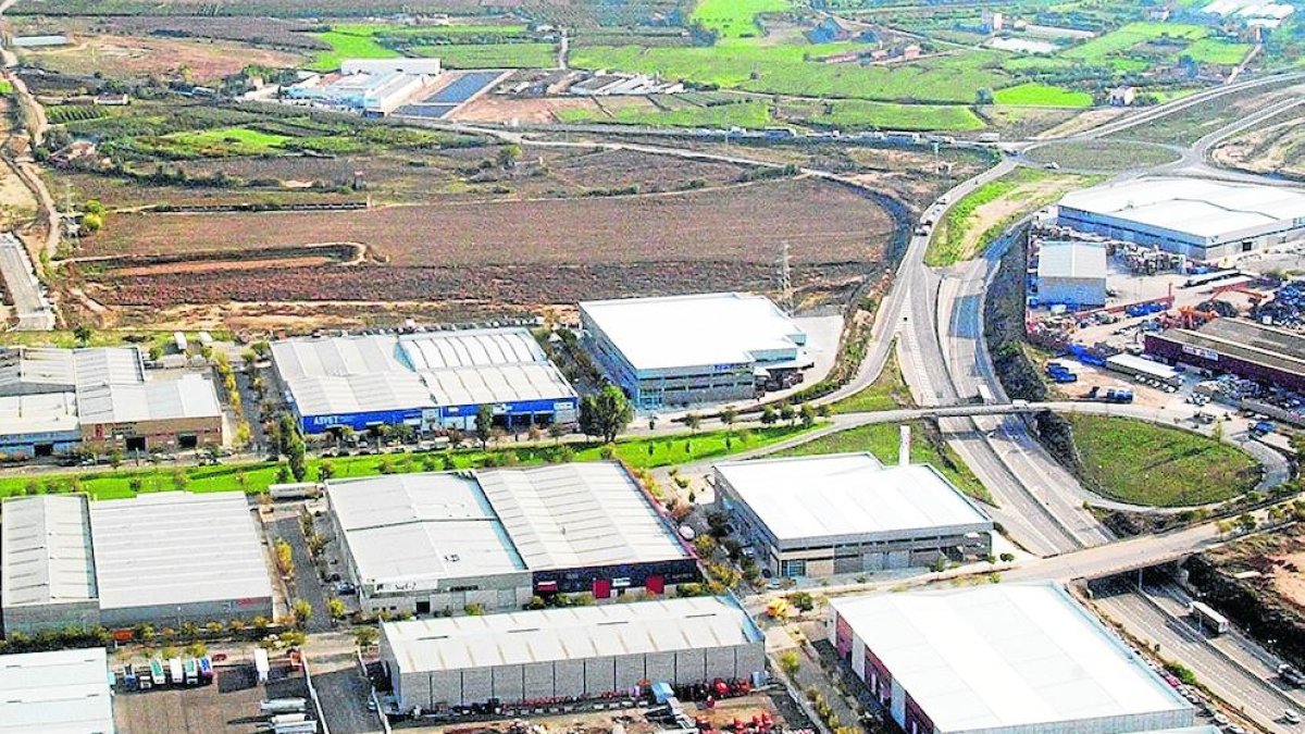 Vista aérea del Polígono Industrial Els Frares, en el Segrià.