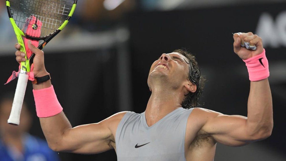 El balear celebra la classificació ahir per a vuitens de final.