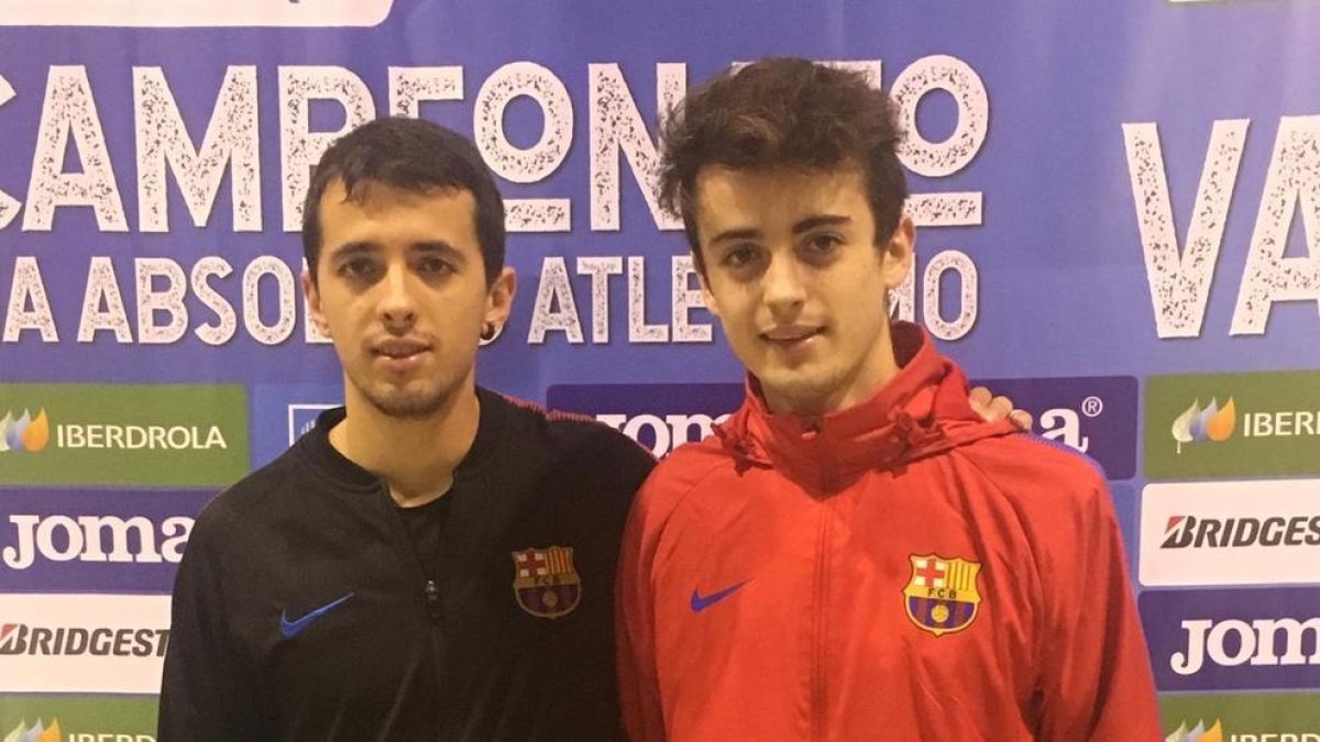 Gerard i Aleix Porras, ahir a València.