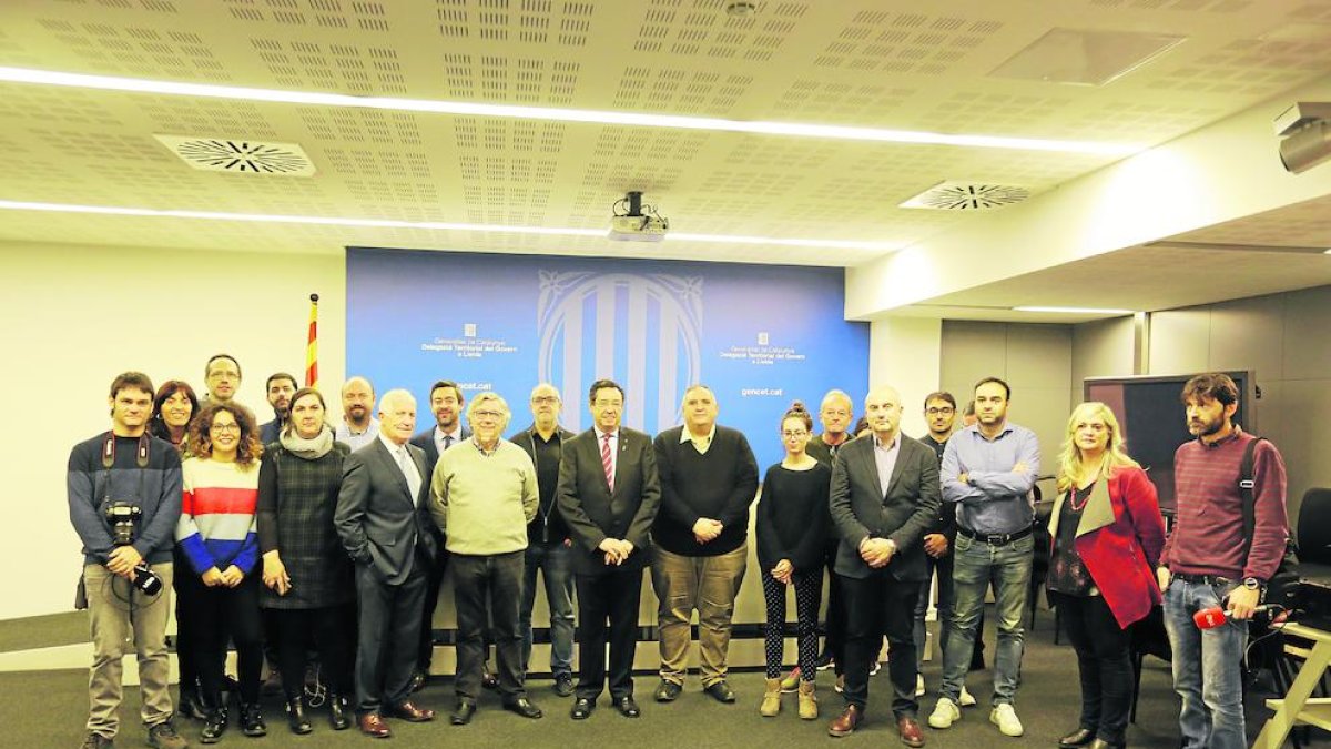 Recepció a mitjans de comunicació a la delegació del Govern.