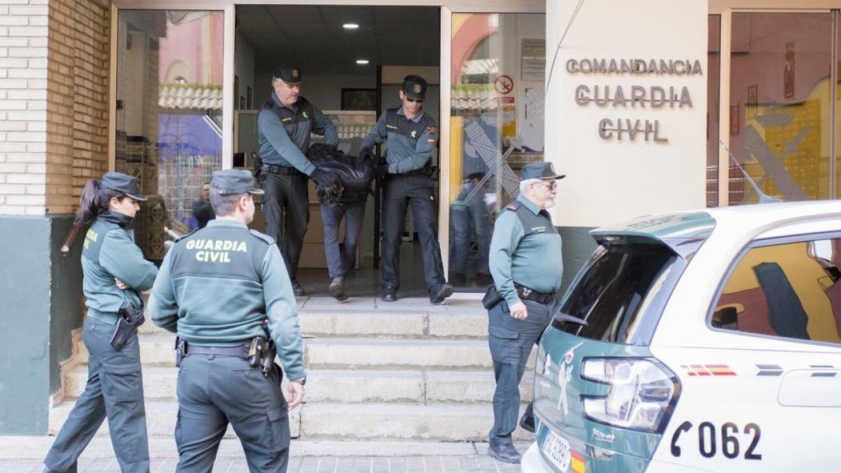 Bernardo Montoya, asesino confeso de Laura Luelmo, tras admitir el crimen ante la Guardia Civil, ayer.