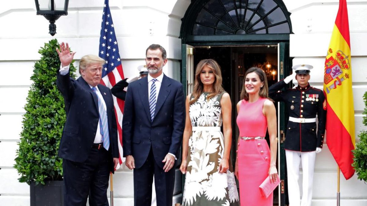 Donald Trump i la seua dona Melania van rebre els reis d’Espanya a la Casa Blanca.