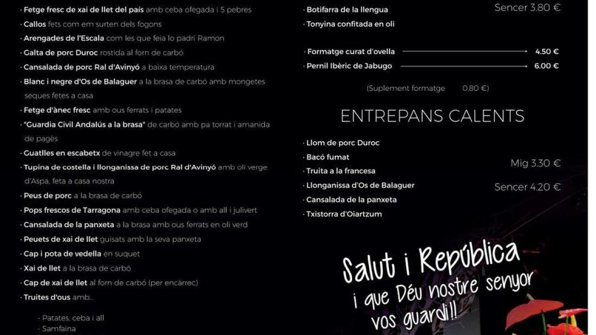 Polèmica per un restaurant de Balaguer que ofereix 