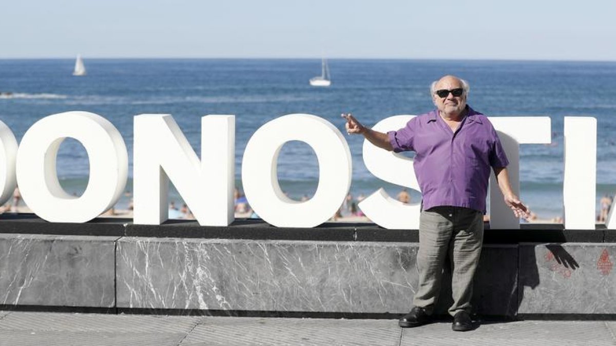 Danny DeVito, ayer en San Sebastián horas antes de la gala.