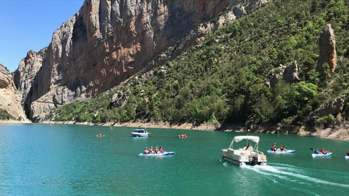 Varias embarcaciones de diferentes empresas de la zona.