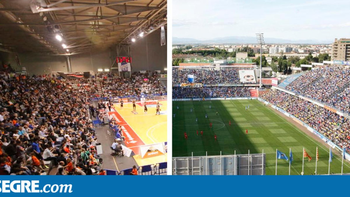 El Camp d'Esports y el pabellón Barris Nord, dos instalaciones municipales que representan el Lleida Esportiu y el Actel Força Lleida.