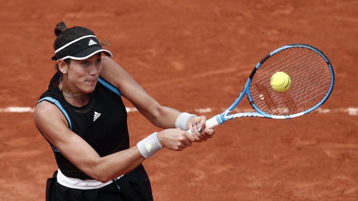 Garbiñe Muguruza, en el partit de tercera ronda davant la ucraïnesa Elina Svitolina.