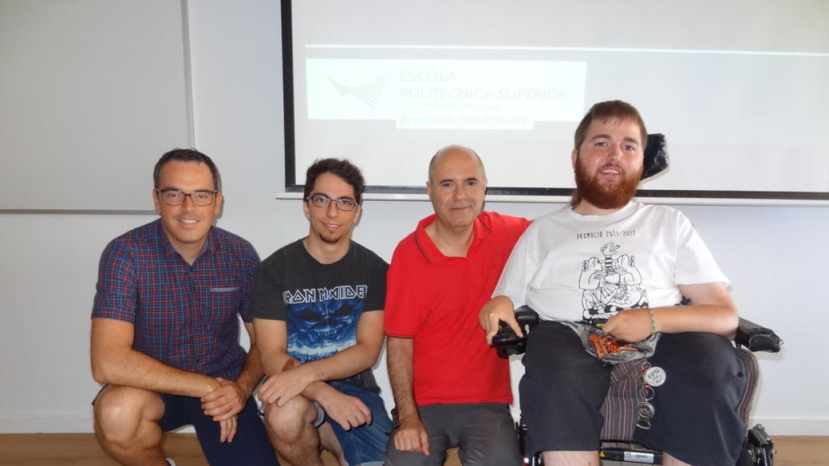 Francesc Xavier Majós, ahir durant la presentació del seu treball final de grau, a la UdL.