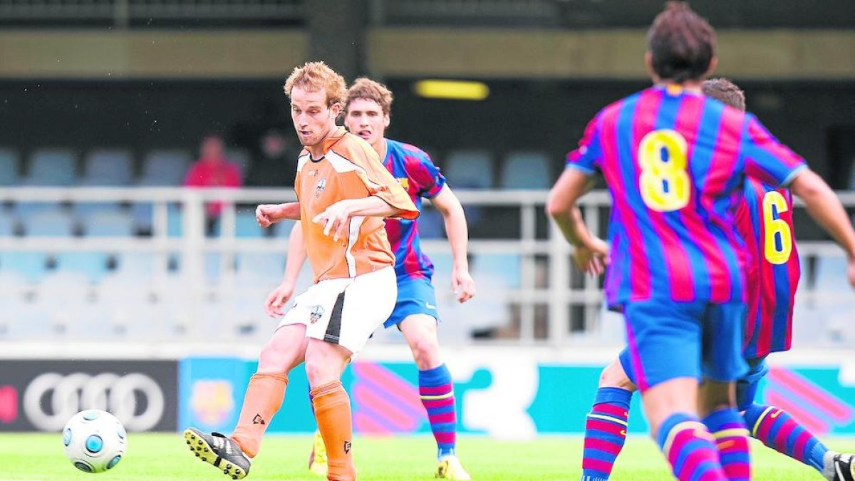 Jonan García, en uno de los partidos que jugó con el Lleida.
