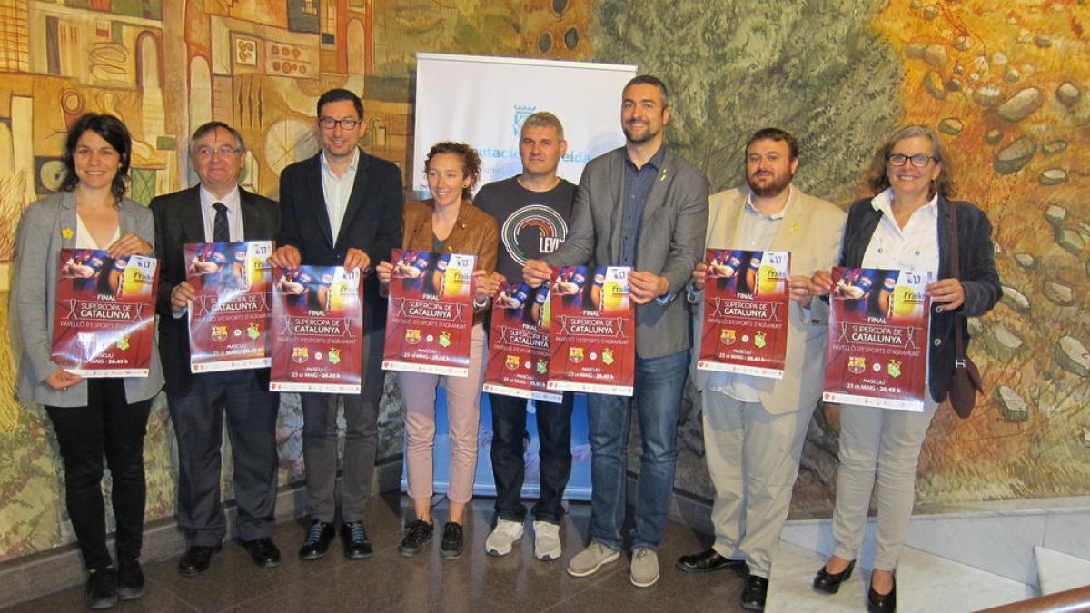 La Diputació va acollir ahir la presentació de la final de la Supercopa de Catalunya d’handbol.