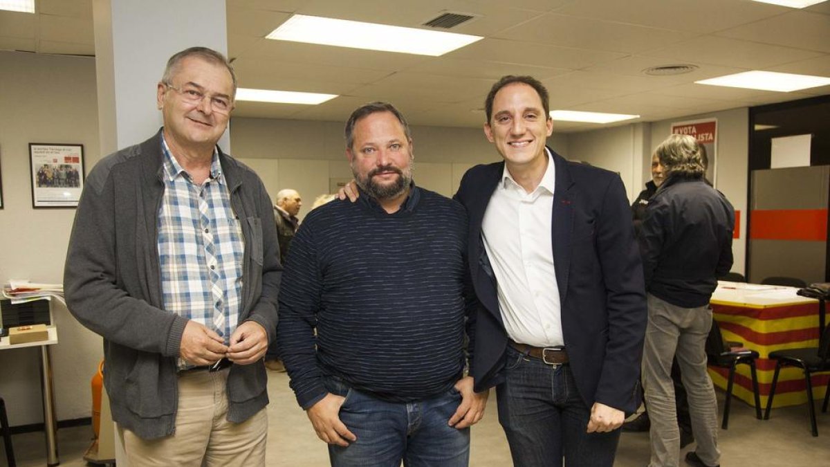 Enric Colom, Silveri Caro y José Crespín, ayer en Tàrrega.
