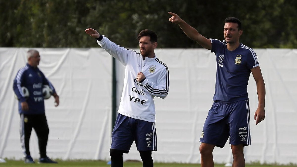 El astro del Barça, durante un entrenamiento en el Mundial de Rusia.