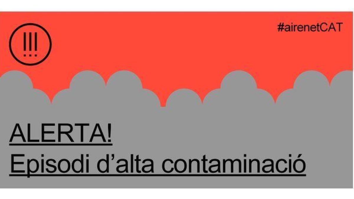 Alerta per episodi d'alta contaminació a tot Catalunya