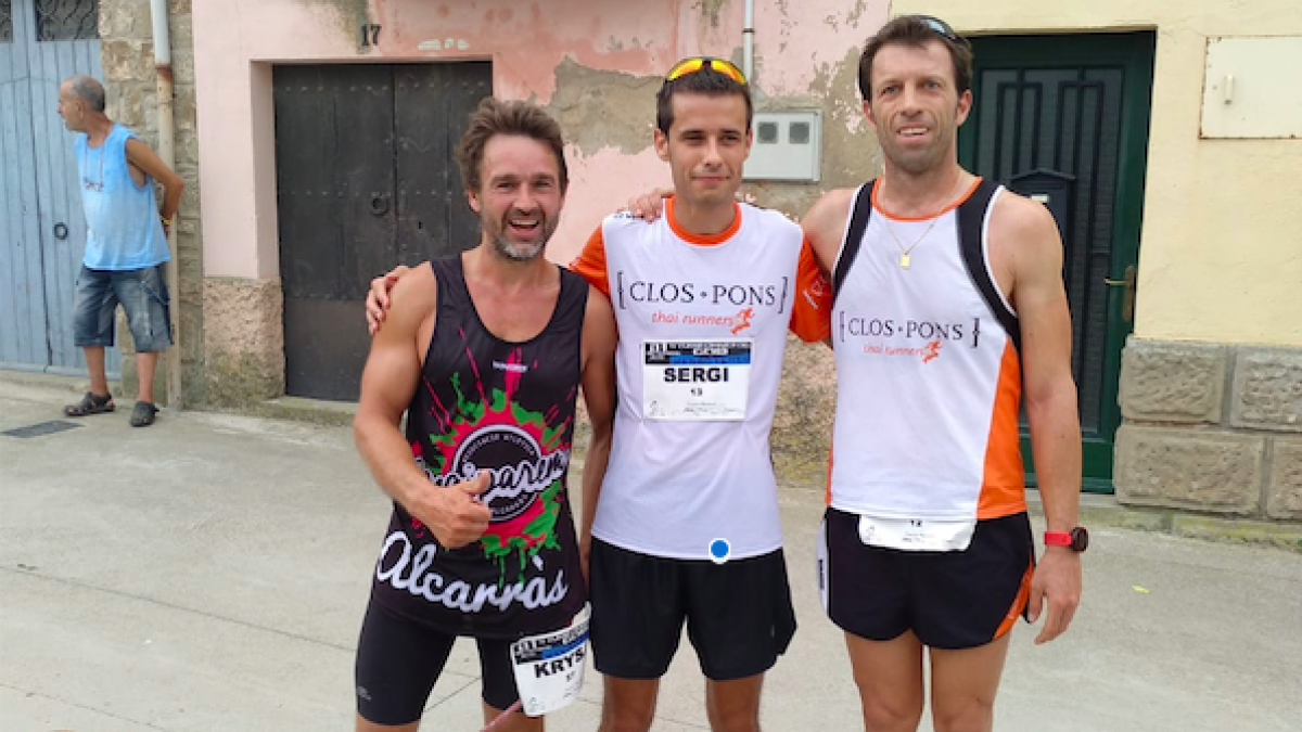 Els tres atletes masculins que van dominar la prova dels 10 km.