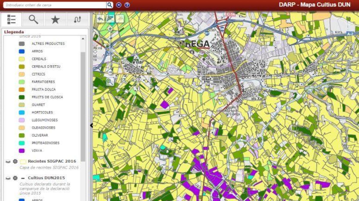 Agricultura actualitza el mapa de cultius