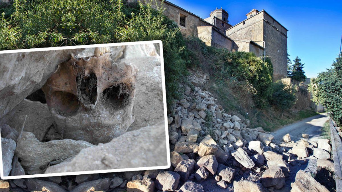 Es desprèn part de l'antiga muralla medieval de Torà