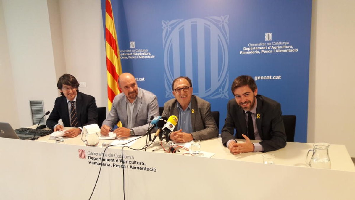 Un moment de la presentació de les previsions de collita de fruita de pinyol per aquest any.